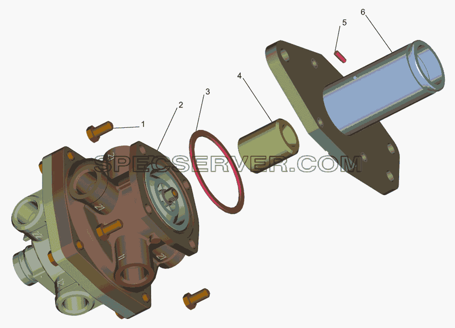 Тормозной кран для МАЗ-437040 (Зубрёнок) (список запасных частей)