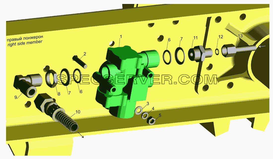 Установка модуляторов и присоединительной арматуры для МАЗ-437040 (Зубрёнок) (список запасных частей)
