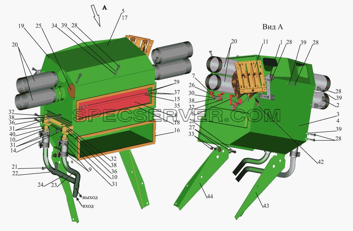 Блок радиатора 6430-8101010 для МАЗ-437040 (Зубрёнок) (список запасных частей)