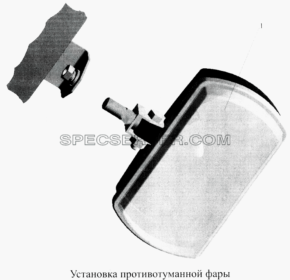 Установка противотуманной фары для МАЗ-5516А5 (список запасных частей)