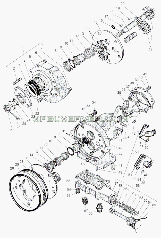 Гидромотор 543-1714270-02 для МАЗ-543 (7310) (список запасных частей)