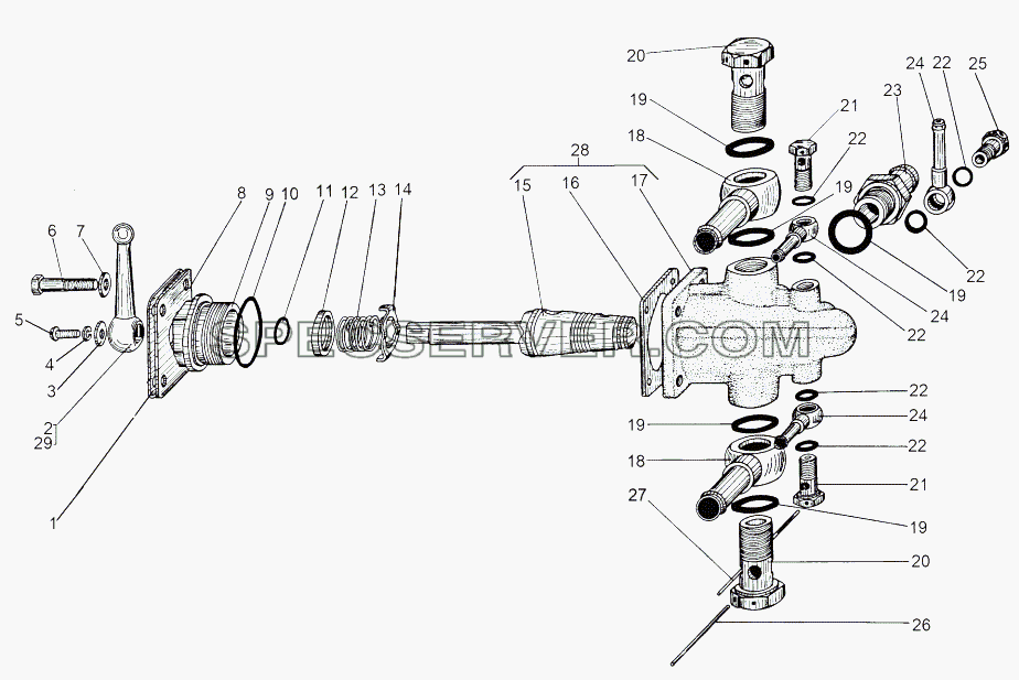 Топливораспределительный кран для МАЗ-543 (7310) (список запасных частей)