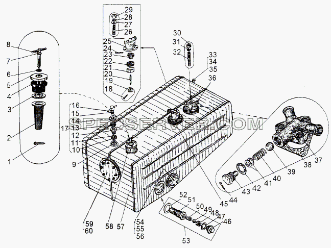 Бак масляный двигателя 543-1018010 для МАЗ-543 (7310) (список запасных частей)