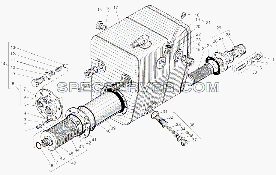 Бак гидротрансформатора 543-1718010-Б для МАЗ-543 (7310) (список запасных частей)