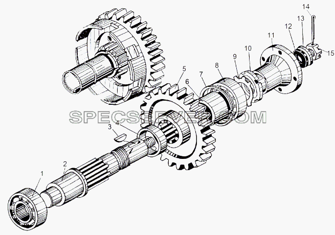 Привод компрессора для МАЗ-543 (7310) (список запасных частей)