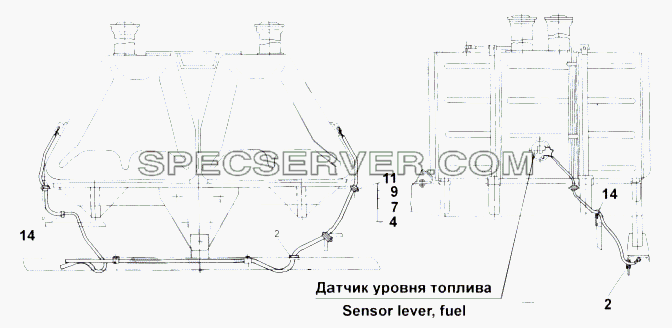 Монтаж проводов для МАЗ-543 (7310) (список запасных частей)