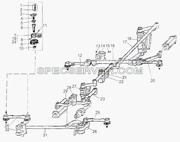 Рулевые тяги для МАЗ-543 (7310) (список запасных частей)