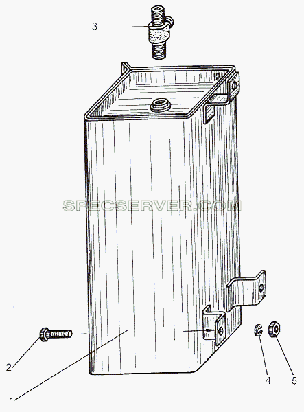 Установка бачка для МАЗ-543 (7310) (список запасных частей)