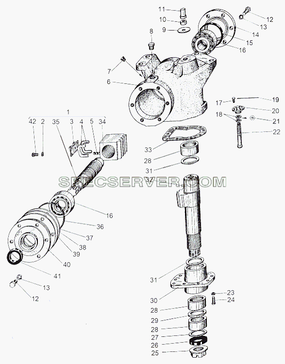 Рулевой механизм 543-3401004 для МАЗ-543 (7310) (список запасных частей)