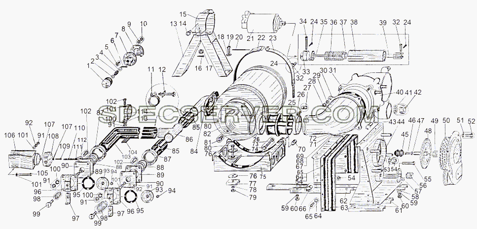 Установка ФВУ 543, 543А для МАЗ-543 (7310) (список запасных частей)