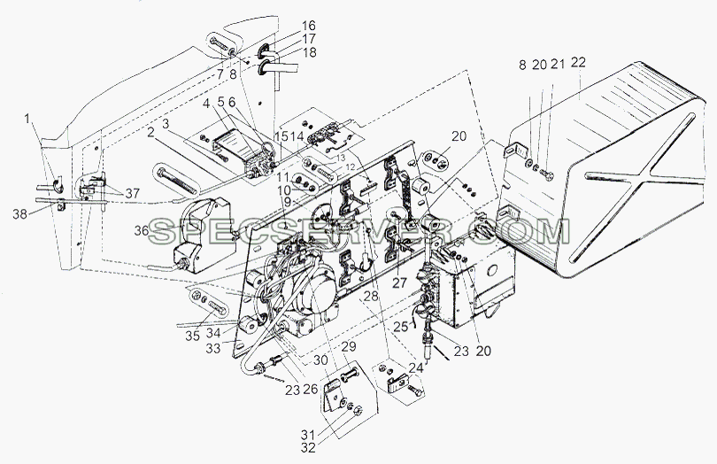 Установка фильтра, шунта и контактора для МАЗ-543 (7310) (список запасных частей)