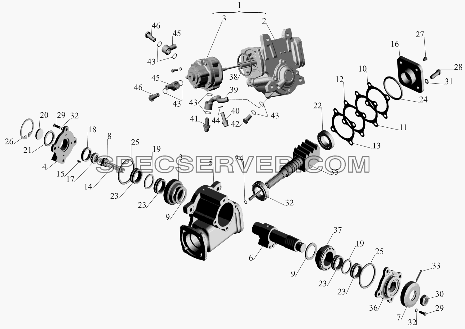 Механизм рулевой 64229-3400008 для МАЗ-631705 (список запасных частей)