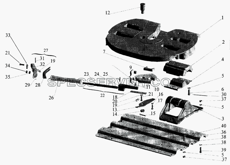 Седельно-сцепное устройство для МАЗ-643068 (список запасных частей)