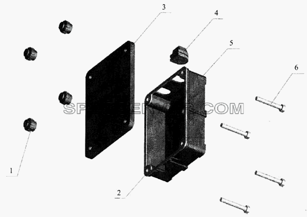 Коробка задних фонарей для МАЗ-643068 (список запасных частей)