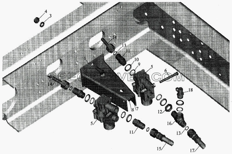 Установка модуляторов и присоединительной арматуры для МАЗ-643068 (список запасных частей)