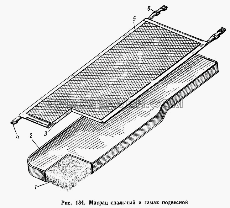 Матрац спальный и гамак подвесной для МАЗ-503А (список запасных частей)