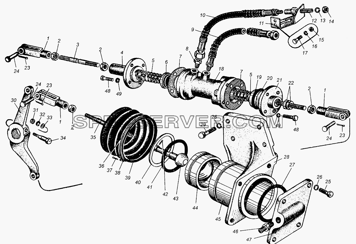 Усилитель выключения сцепления для МАЗ-5549 (список запасных частей)