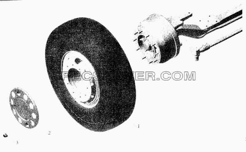 Установка передних колес 54321-3100005 для МАЗ-5336 (список запасных частей)
