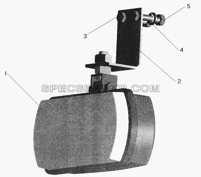Установка фары освещения сцепки для МАЗ-5516 (2003) (список запасных частей)