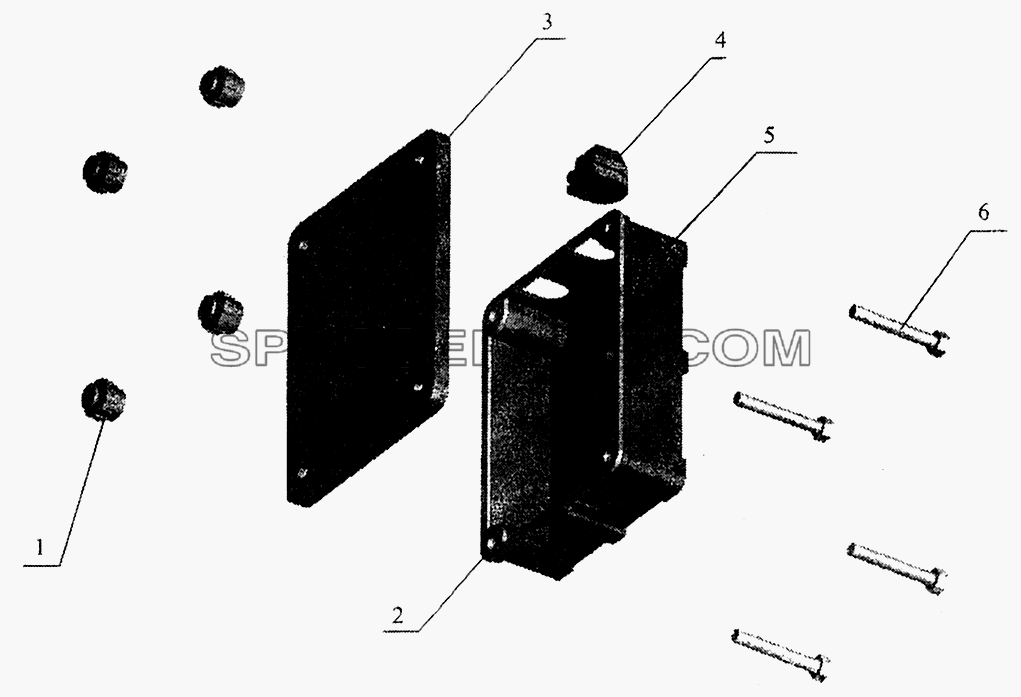 Коробка задних фонарей для МАЗ-5440 (список запасных частей)