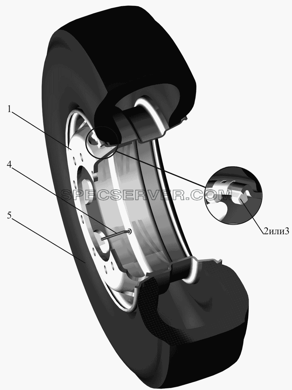 Колесо и шина для МАЗ-650119 (список запасных частей)