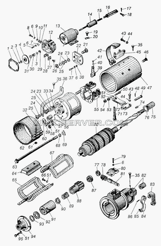 Стартер для МАЗ-5335 (список запасных частей)