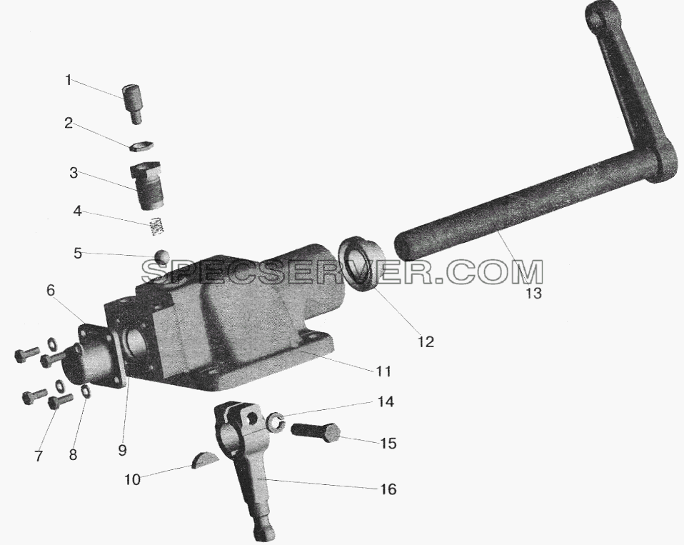 Механизм переключения передач для МАЗ-6422 (список запасных частей)