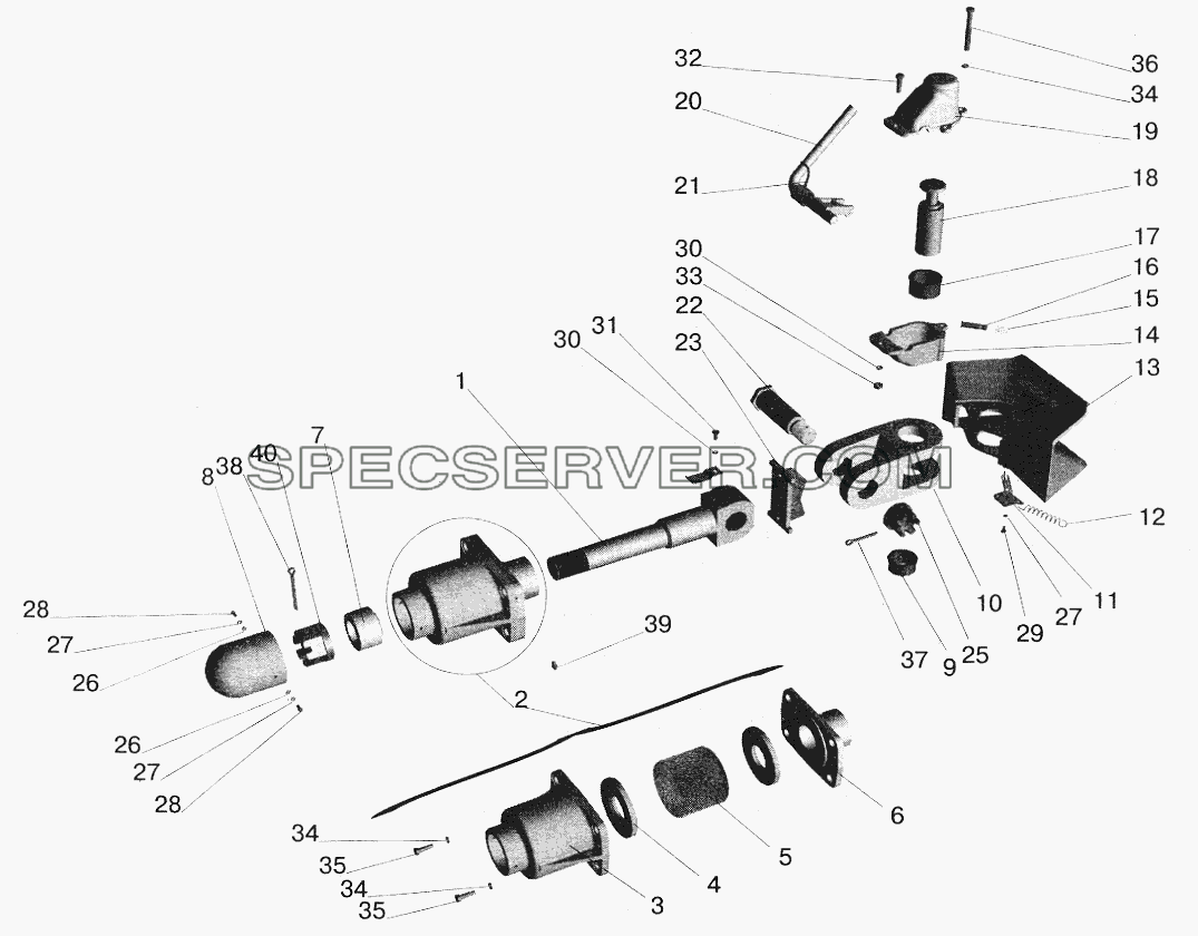 Буксирный прибор для МАЗ-6422 (список запасных частей)