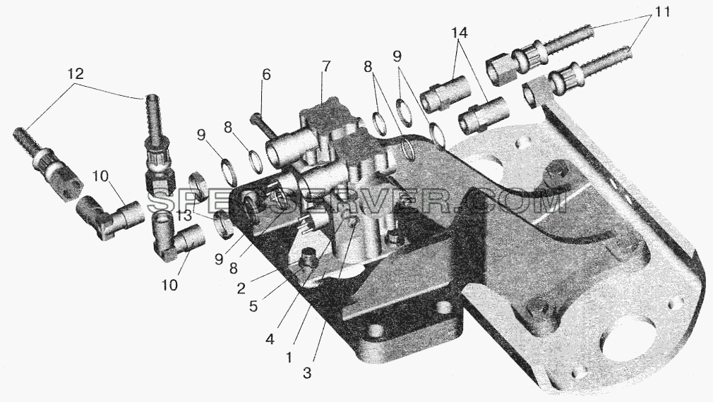 Установка задних модуляторов и присоединительной арматуры МАЗ-555102 для МАЗ-6422 (список запасных частей)