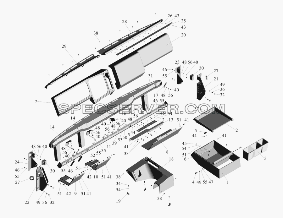 Панель приборов для МАЗ-555142 (список запасных частей)