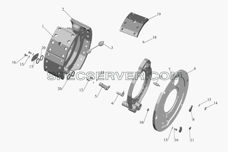 Тормоз колеса для МАЗ-555142 (список запасных частей)