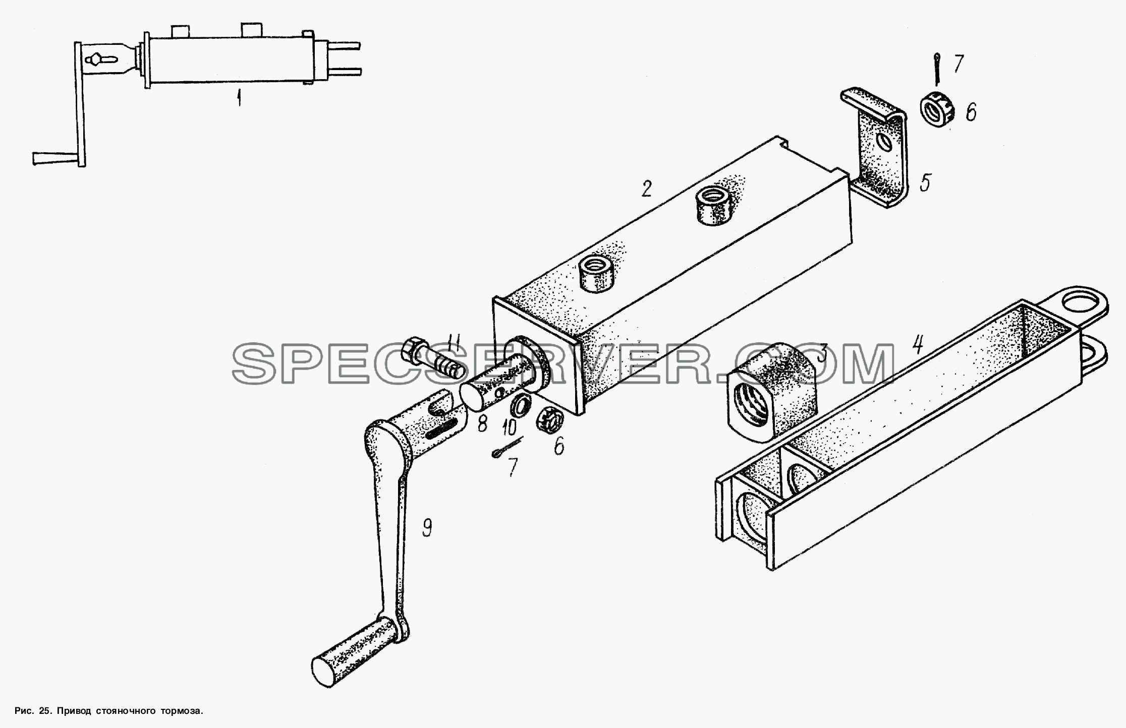 Привод стояночного тормоза для МАЗ-938662 (список запасных частей)