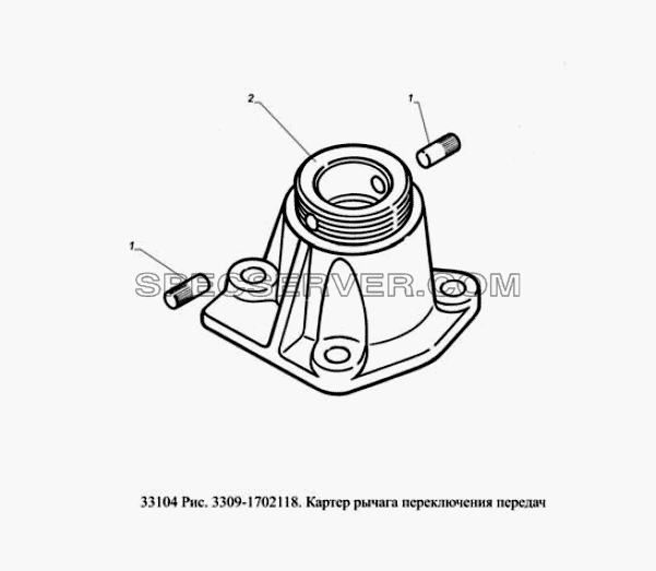 Картер рычага переключения передач для ГАЗ-33104 Валдай Евро 3 (список запасных частей)