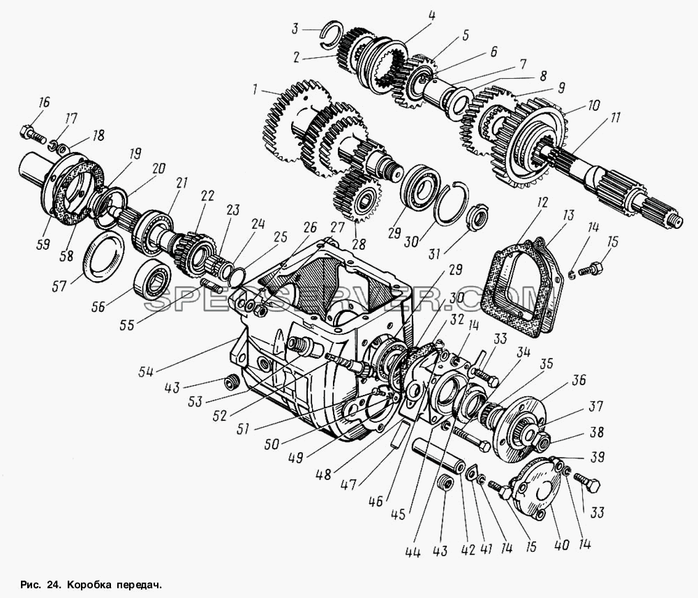 Коробка передач для ГАЗ-3307 (список запасных частей)