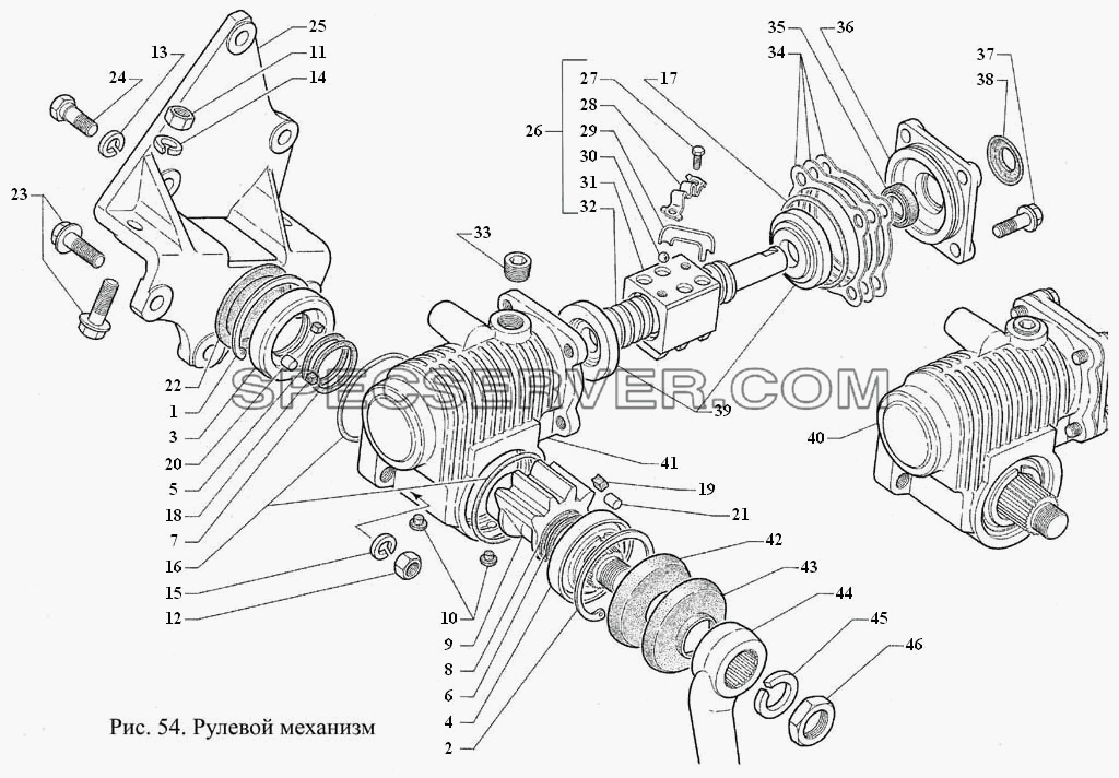 Рулевой механизм для ГАЗ-3308 (список запасных частей)