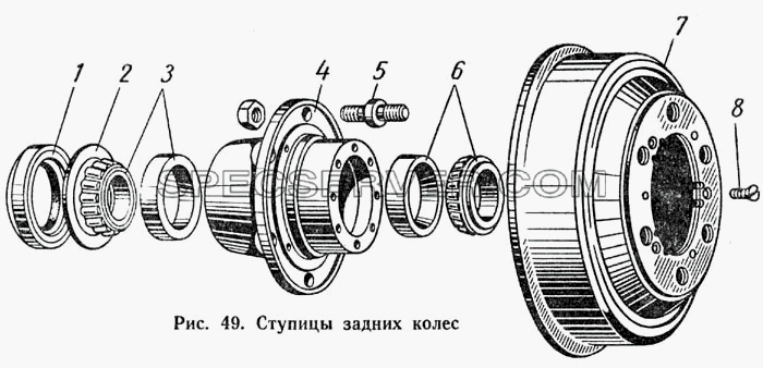 Ступицы задних колес для ГАЗ-52-01 (список запасных частей)