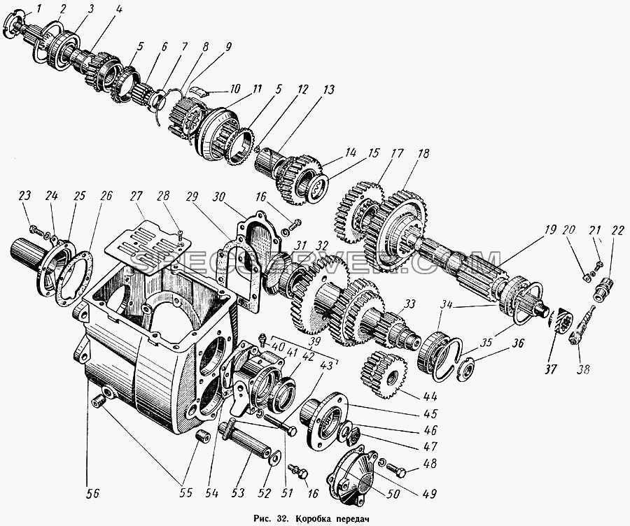 Коробка передач для ГАЗ-52-01 (список запасных частей)