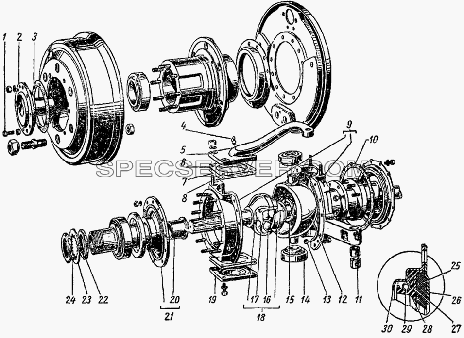 Поворотные кулачки для ГАЗ-51 (63, 63А) (список запасных частей)