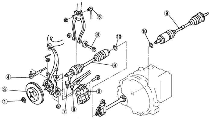 3.4.9.1 Снятие и установка приводного вала (автомобили с механической коробкой передач) Mazda 3