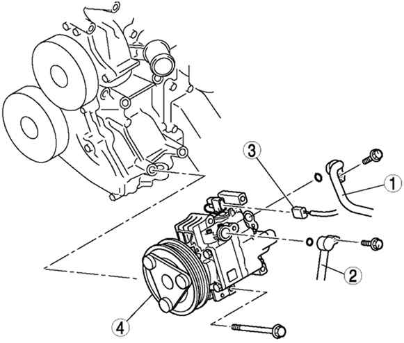 8.5.10 Снятие и установка компрессора системы кондиционирования воздуха Mazda 3