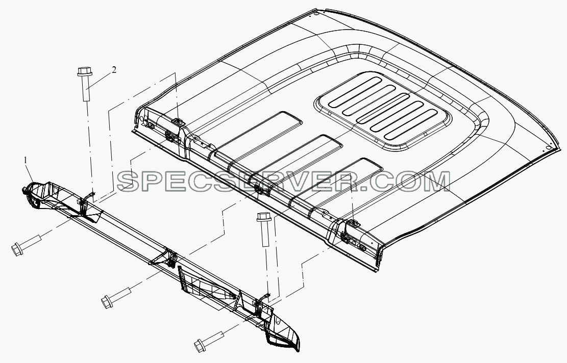 Обтекатель задней обшивки (плоская крыша) для СА-4180 (P66K22A) (список запасных частей)