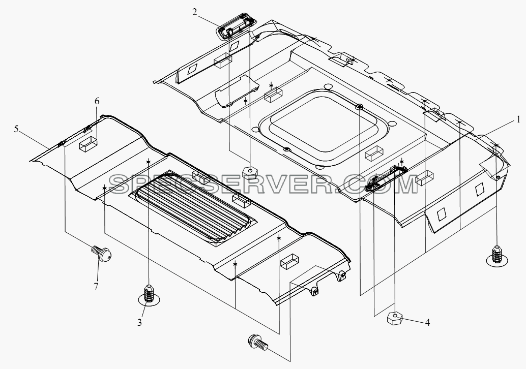 Блок облицовки крыши (I, плоская крыша) для СА-4180 (P66K22A) (список запасных частей)