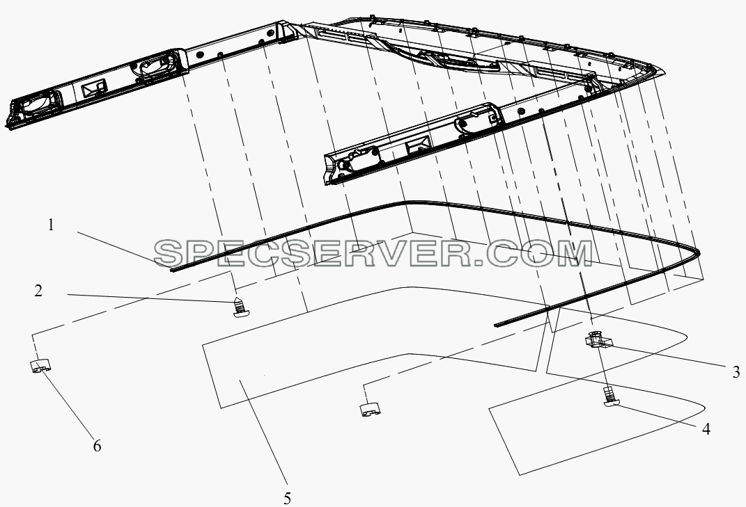 Блок облицовка крышки (III) (плоская крыша) для СА-4250 (P66K22T1A1EX) (список запасных частей)