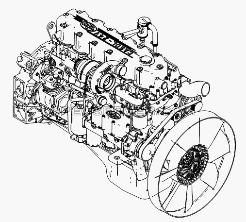 Двигатель - правая сторона для СА-3252 (P2K2BT1A) (список запасных частей)