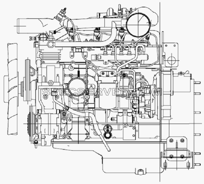 Двигатель (левый) для СА-1083 (список запасных частей)