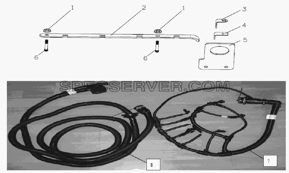 Компонент проводов двигателя для СА-1083 (список запасных частей)