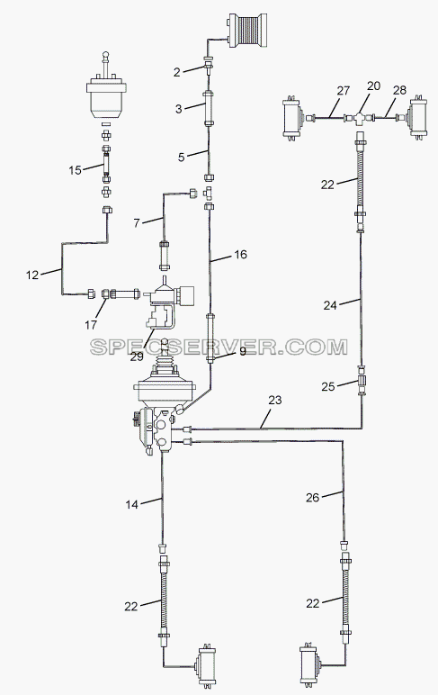 BRAKE PIPE LINES для SFC 407 LHD Euro II (список запасных частей)