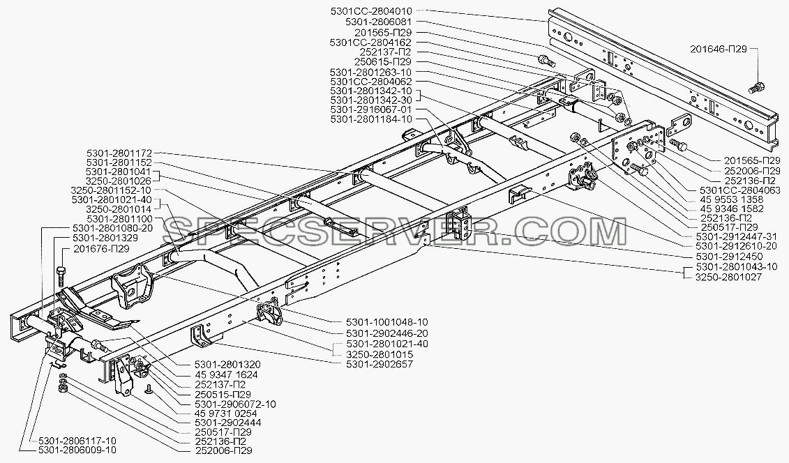 Рама автобусов ЗИЛ-3250 и ЗИЛ-32501 для ЗИЛ-5301 (2006) (список запасных частей)