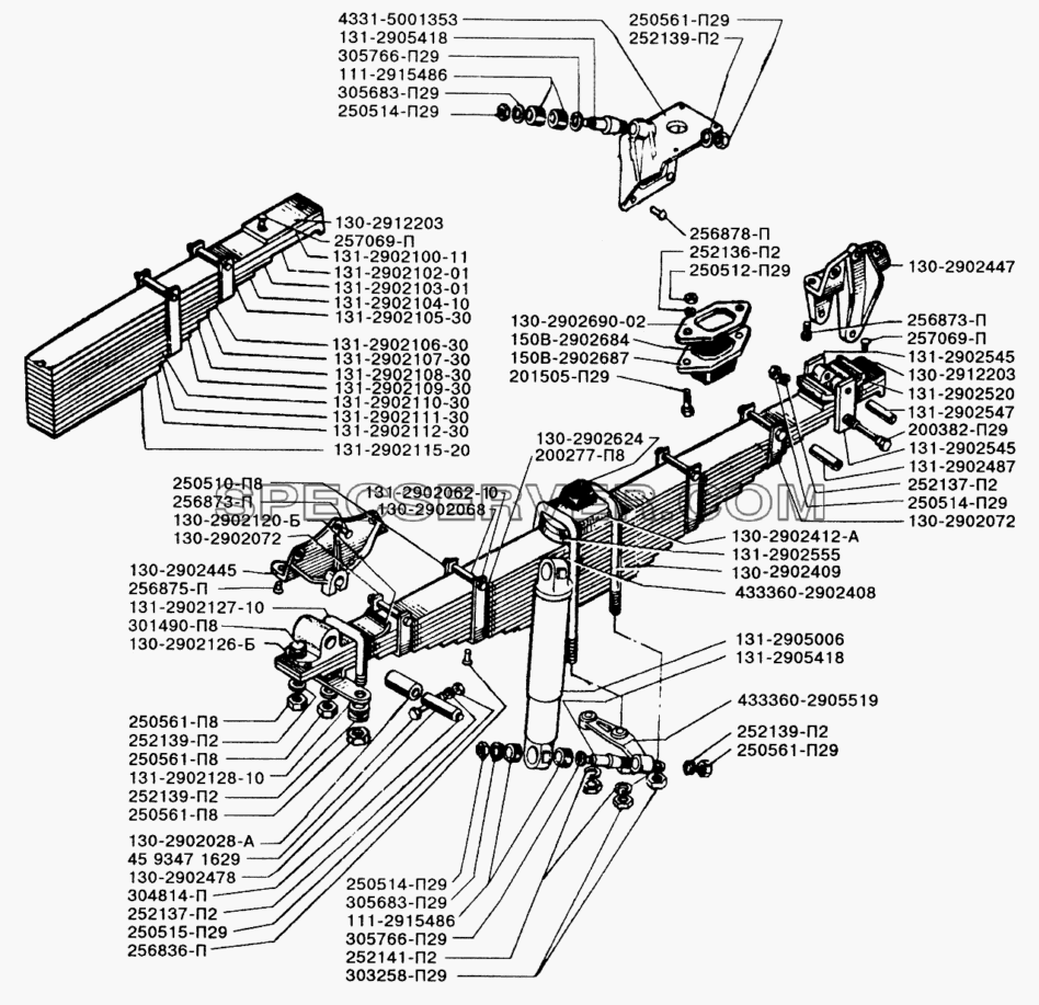 Передняя подвеска для ЗИЛ-433110 (список запасных частей)