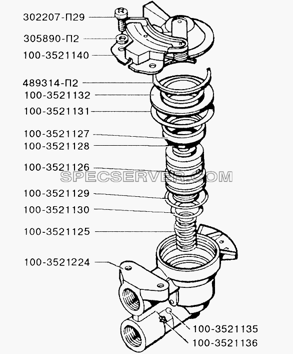 Автоматическая соединительная головка для ЗИЛ-433110 (список запасных частей)